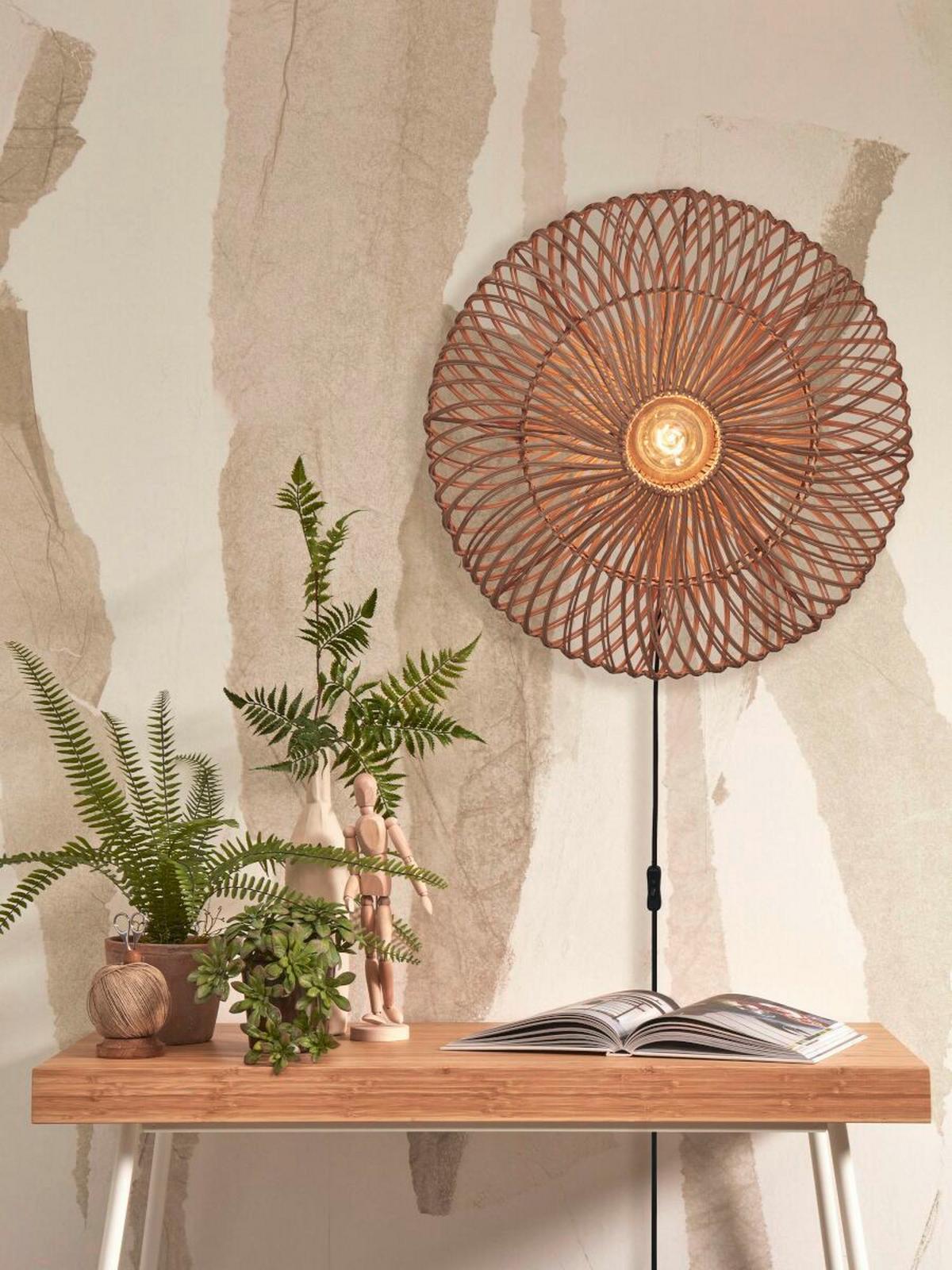 Wandleuchte Zanzibar/W/5514/N - Naturfarben, Trend, Naturmaterialien (55/14cm) - Good & Mojo