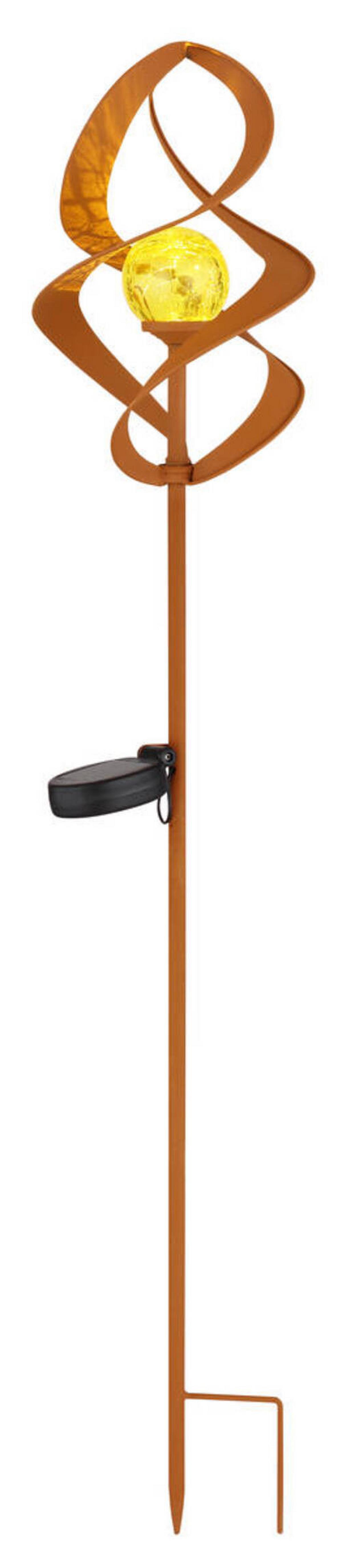 Solarleuchte 36531 - Rostfarben, Basics, Glas/Metall (14,5/90cm) - Globo