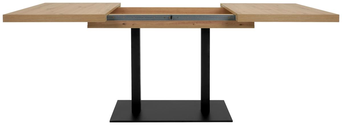 Kihúzható Étkezőasztal Quadrato - fekete/Artisan tölgy, Konventionell, faalapú anyag/fém (120/80/74cm) - MID.YOU