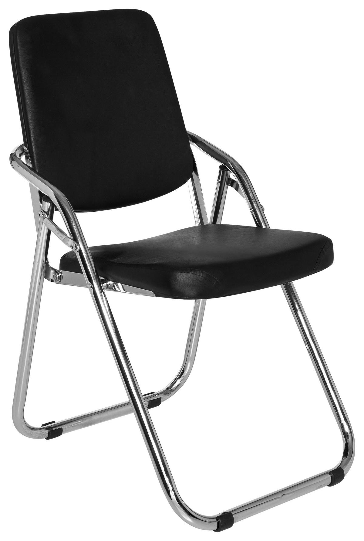 Besucherstuhl Esto Schwarz - Chromfarben/Schwarz, MODERN, Textil/Metall (48/91/40cm) - MID.YOU