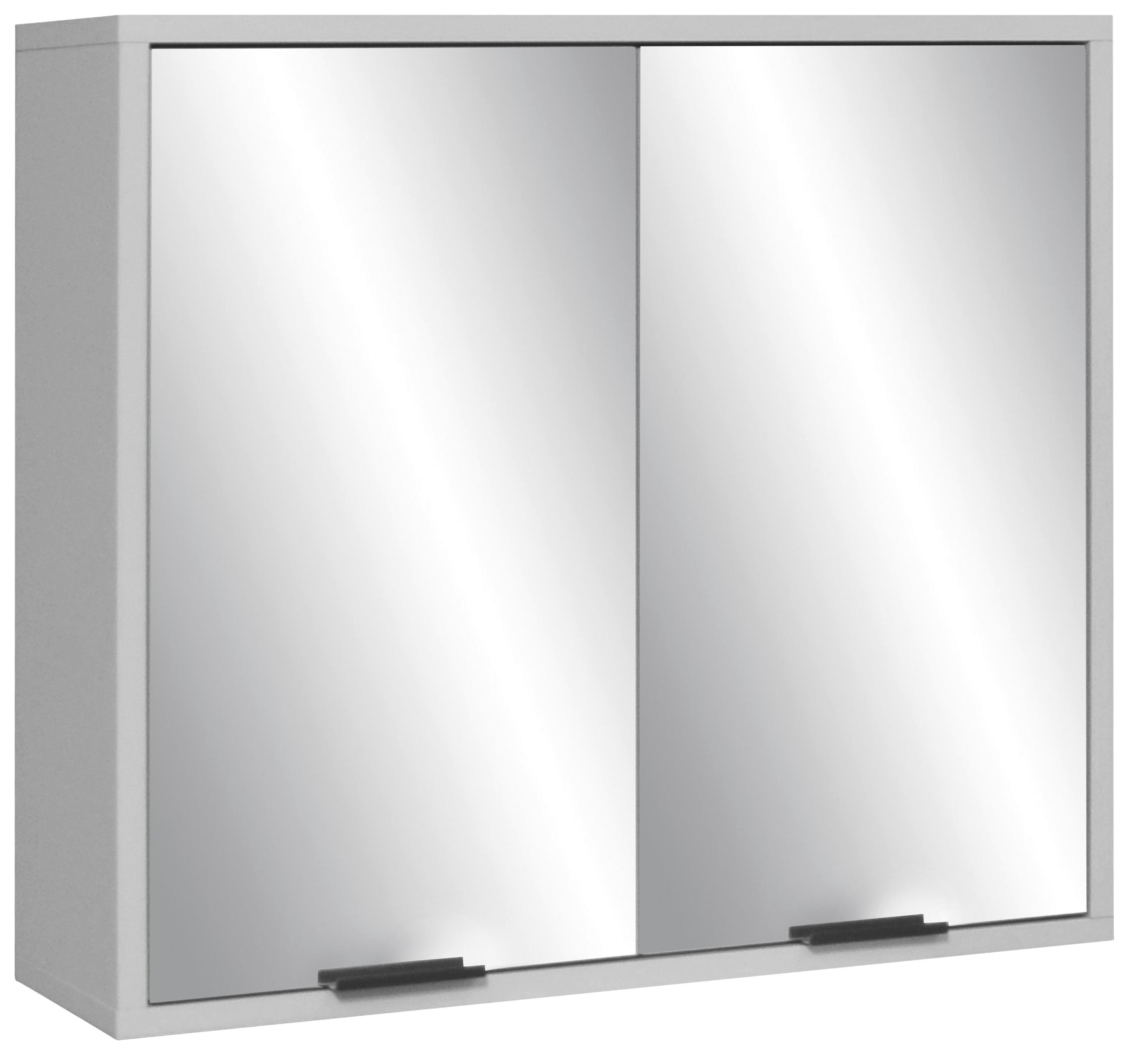 Spiegelschrank Bonnie Spiegelglas, Grau - Grau, MODERN, Glas/Holzwerkstoff (71/65/22cm) - Livetastic