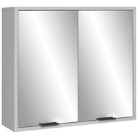 Spiegelschrank Bonnie Spiegelglas, Grau - Grau, MODERN, Glas/Holzwerkstoff (71/65/22cm) - Livetastic