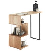 Bartisch Fernando 1 - Eichefarben/Schwarz, Design, Holz/Metall (135/50/105cm) - Livetastic