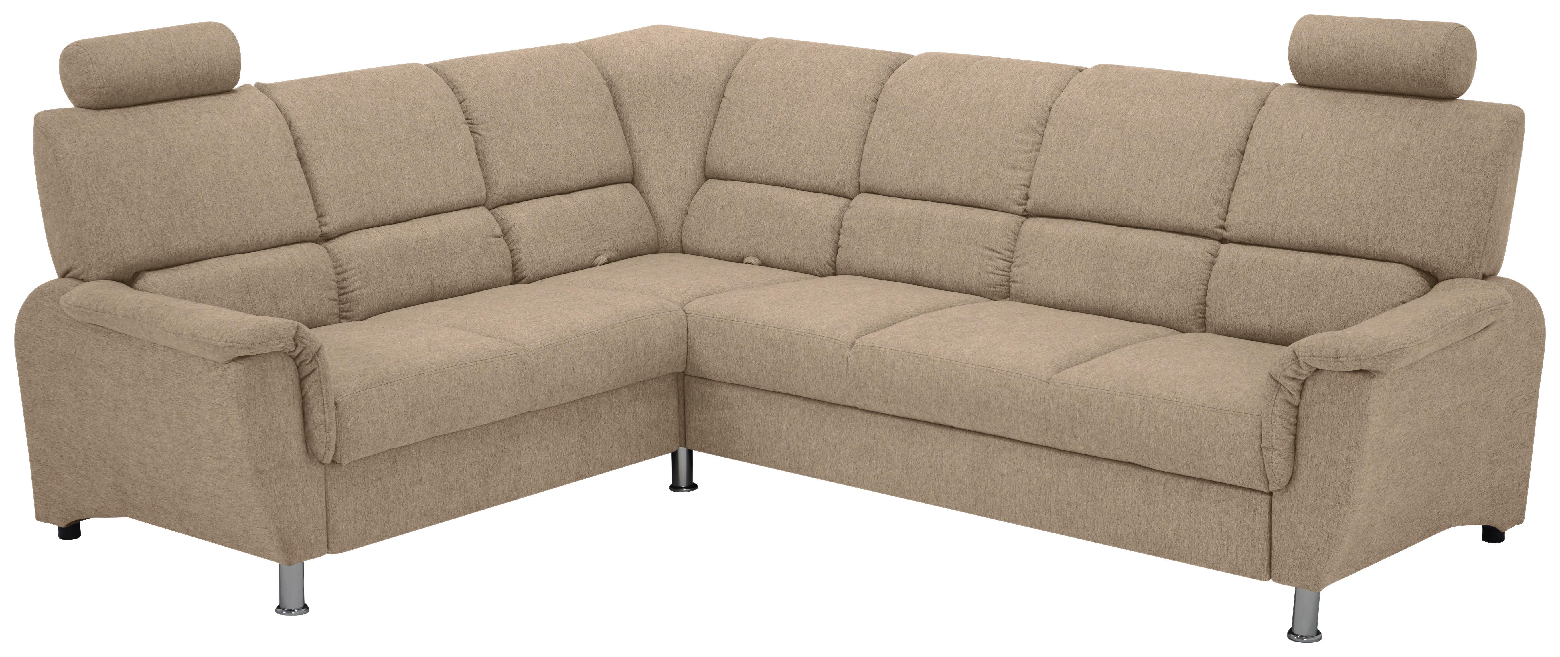 Sedačka MARSYLIA, levá, šedohnědá - černá/barvy stříbra, Design, kov/dřevo (219/270cm) - MID.YOU