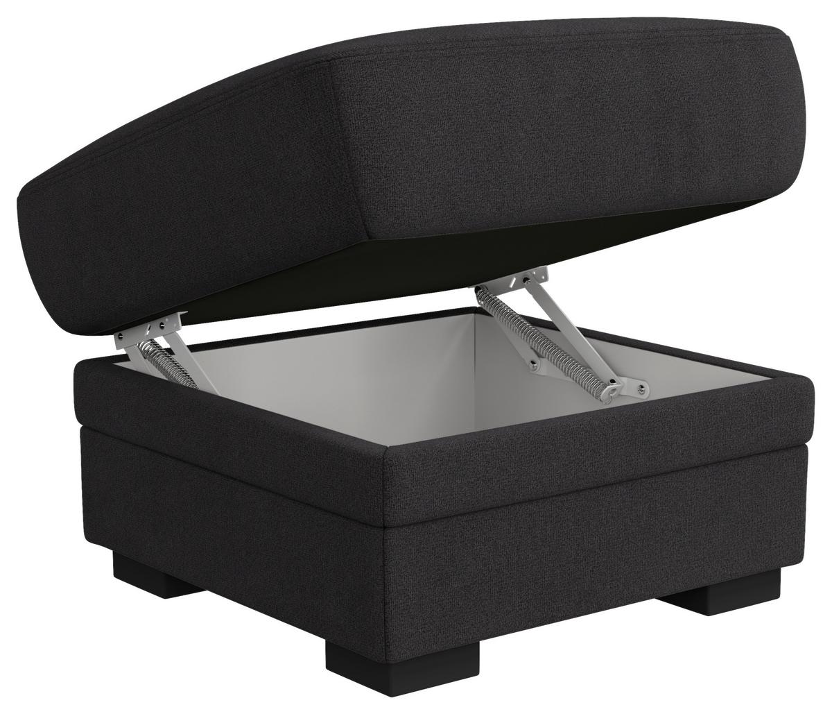 Hocker Marcus Schwarz B: 68 cm - Schwarz, Basics, Textil (68/45/68cm) - MID.YOU
