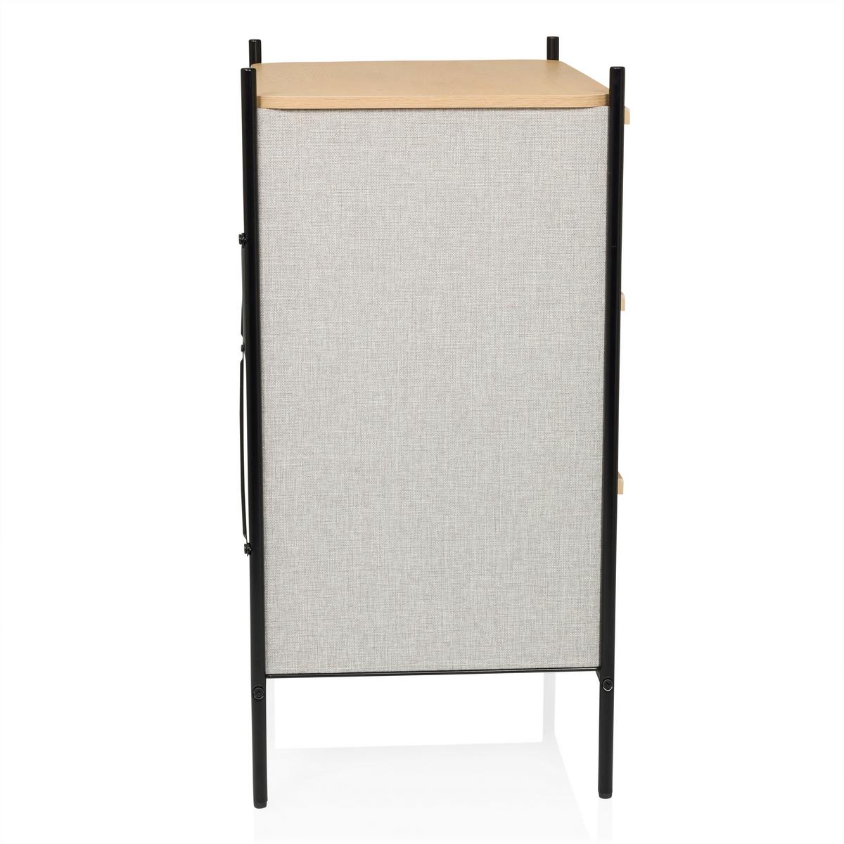 Kommode Stuvar Taupe B: 58 Cm - Taupe/Hellbraun, MODERN, Holzwerkstoff/Textil (58/79/39cm) - MID.YOU