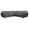 Ecksofa mit Schlaffunktion Delux Grau Ottomane Rechts - Silberfarben/Grau, Design, Textil (266/266cm) - Livetastic