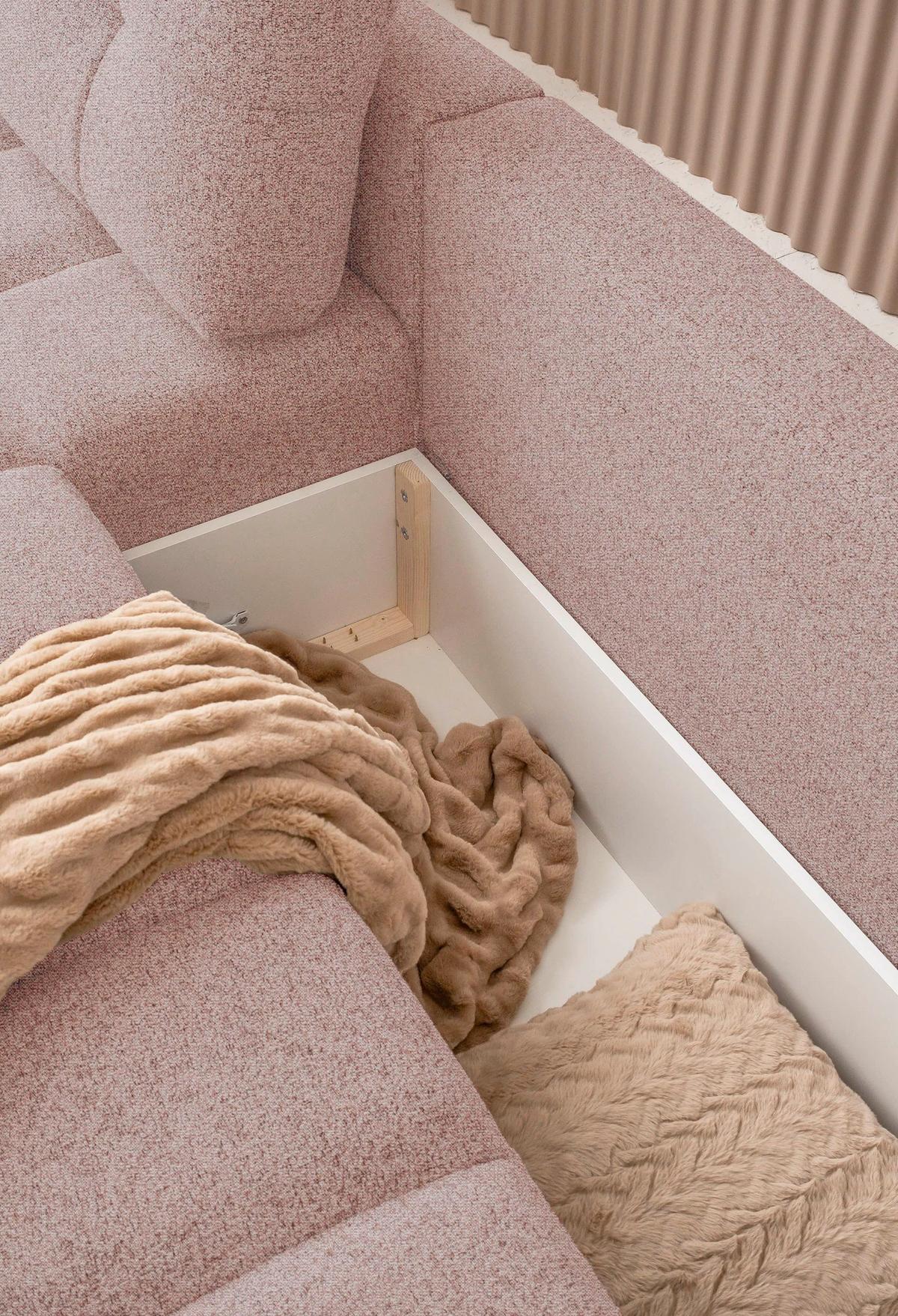 Wohnlandschaft Lulu Rot U: 184x333x213cm - Rot/Schwarz, Design, Textil (184/333/213cm) - MID.YOU