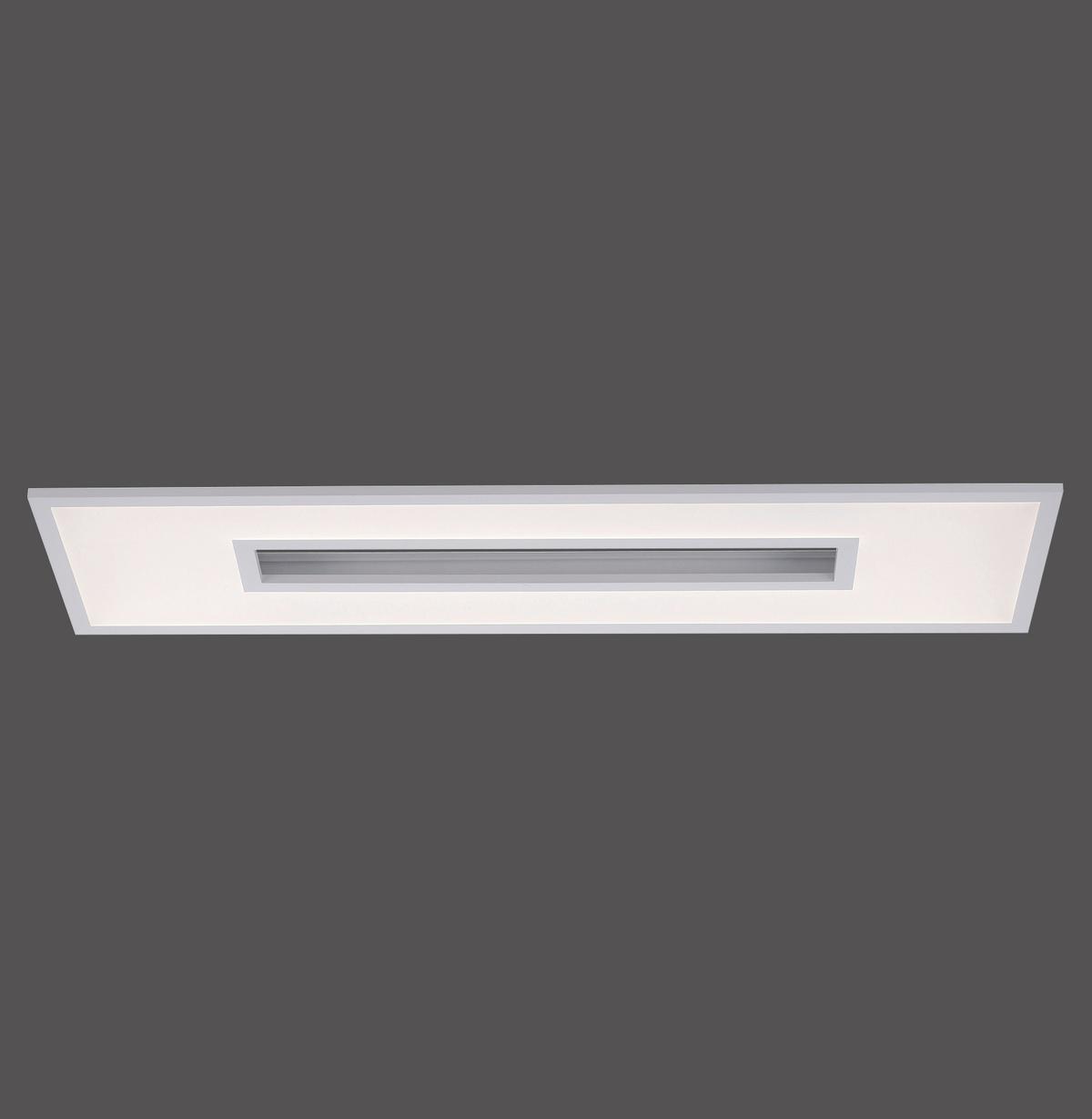 LED-Deckenleuchte Recess L: 100 cm dimmbar mit Farbwechsler - Weiß, Design, Metall (100/30/5cm)