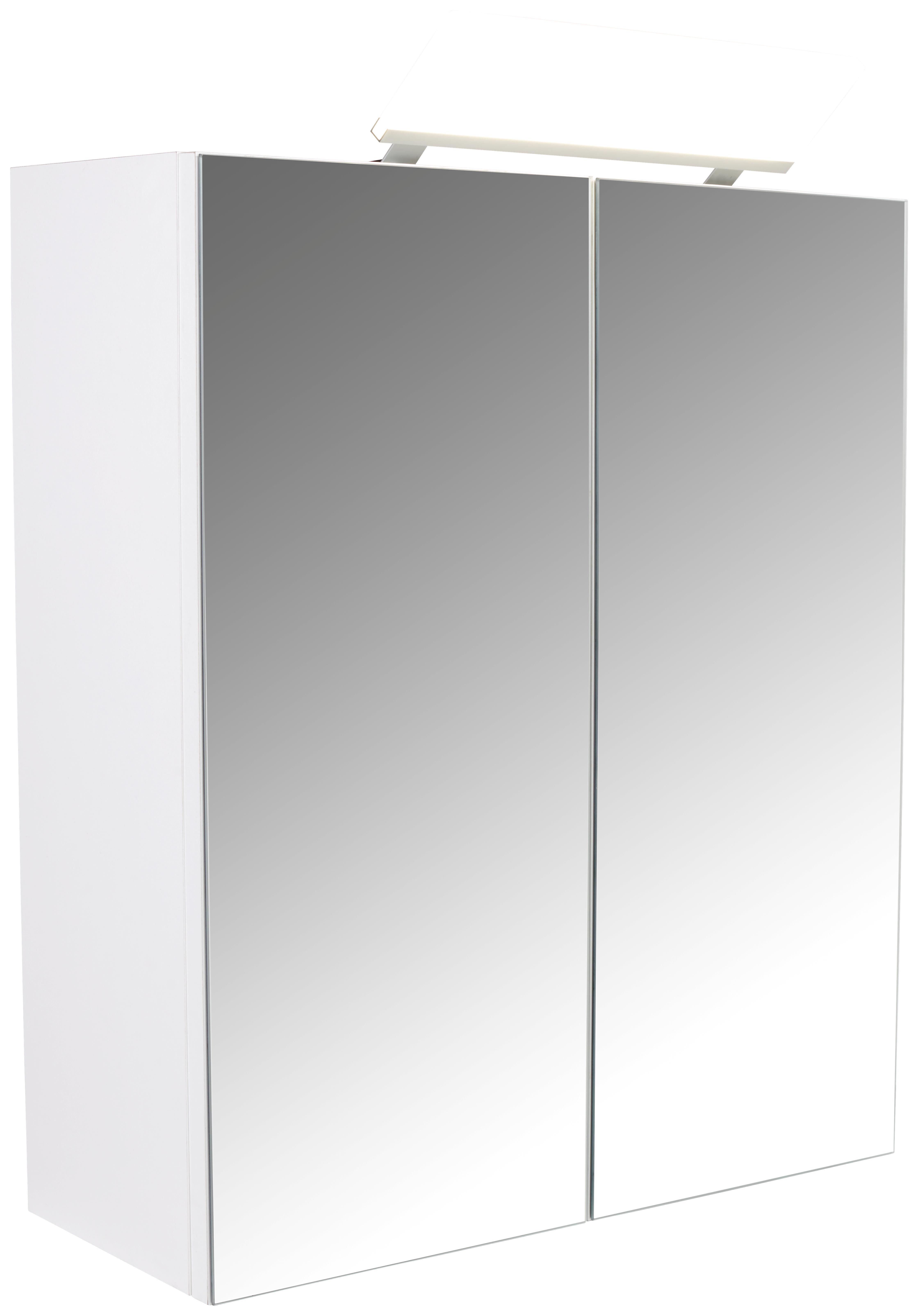 Tükrös Szekrény Toronto - Fehér, modern, Faalapú anyag/Üveg (70/75/20cm) - Ombra