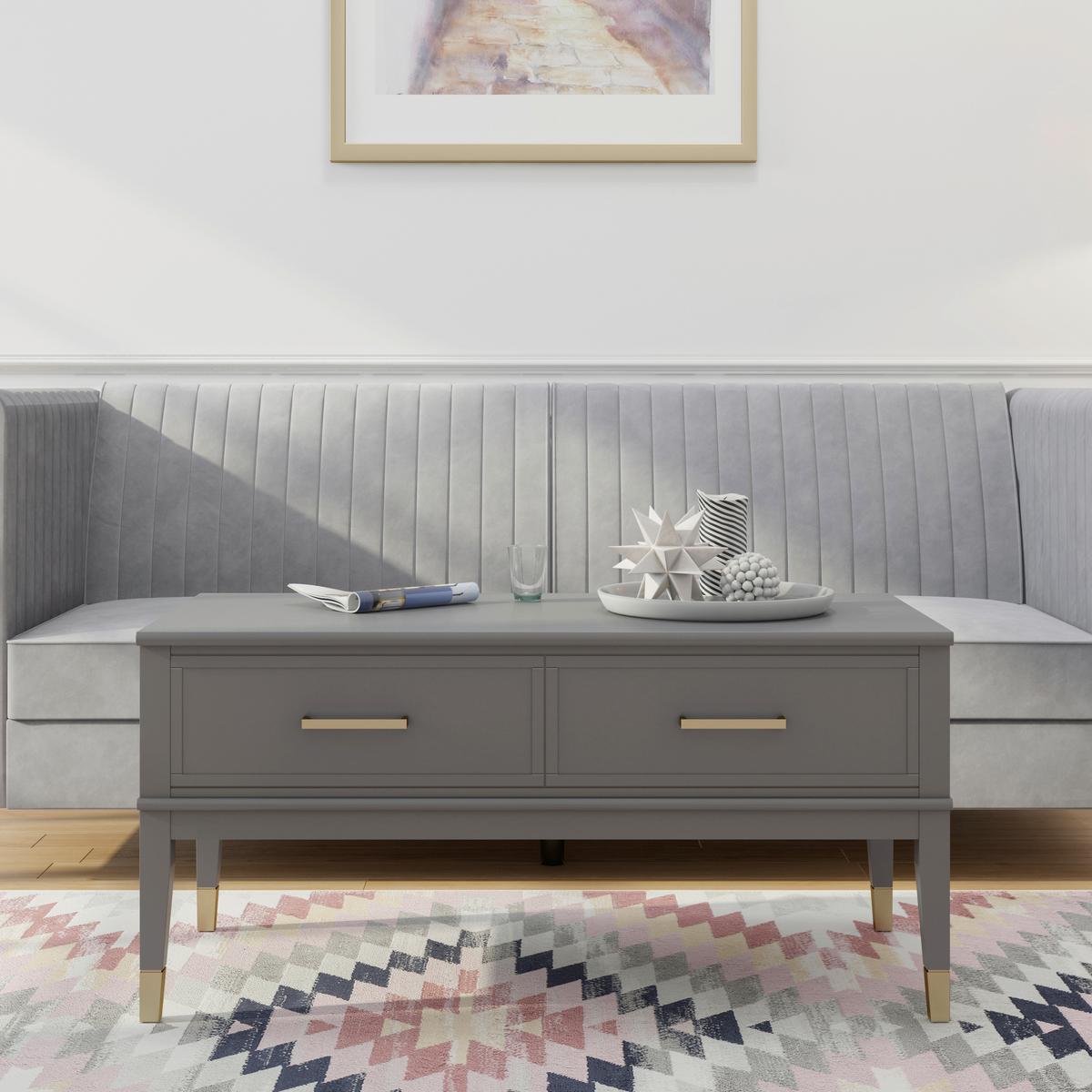 Couchtisch Westerleigh Graphitfarben B: 106 cm - Graphitfarben, Design, Holzwerkstoff/Metall (106/52/51cm) - MID.YOU