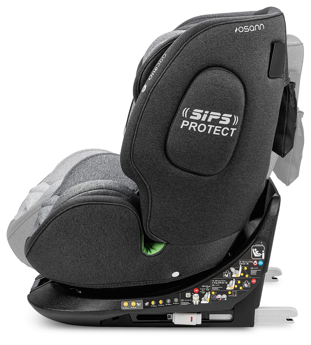 Reboarder-kindersitz One360 S - Dunkelgrau/Hellgrau, Basics, Kunststoff/Textil (43/58/48cm) - Osann