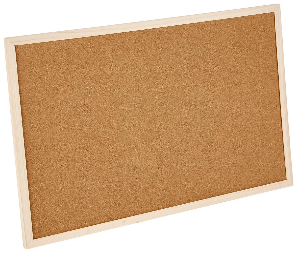 Pinnwand Bea mit Holzrahmen Naturfarben, 40x60 cm - Naturfarben/Kieferfarben, Basics, Karton/Holz (40/60cm) - Homezone