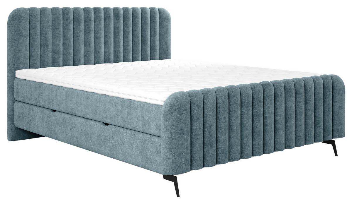 Boxbett Liam Petrol 160x200 Cm - Petrol/Schwarz, MODERN, Holz/Holzwerkstoff (160/200cm) - MID.YOU