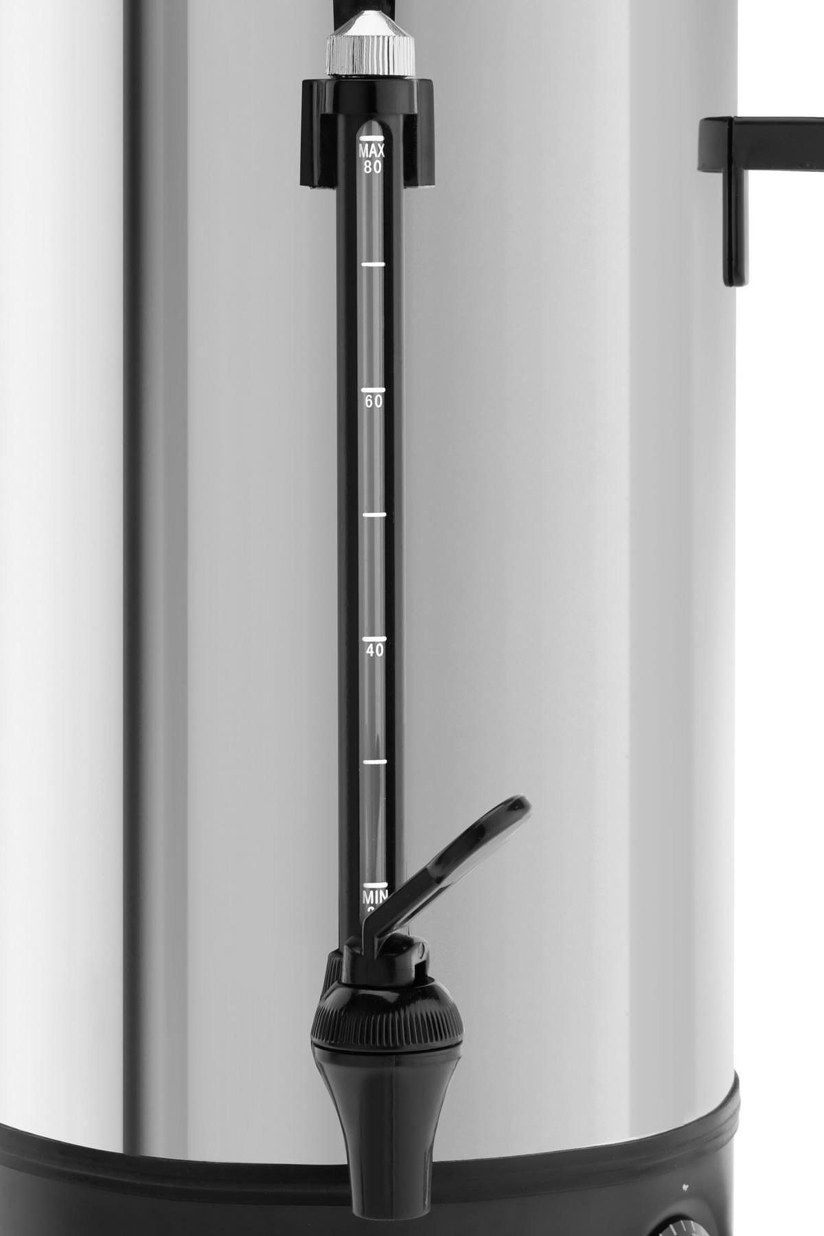 Heißgetränkespender Mit Zapfhahn 8 Liter Bis 100 Grad - Edelstahlfarben/Schwarz, Basics, Metall (33,5/58cm) - Bono