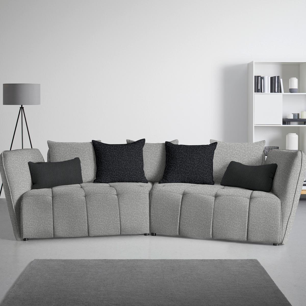 Boxspringová pohovka SOFI, světle šedá, tmavě šedá - šedá/černá, Moderní, textil (294/93/152cm) - Premium Living