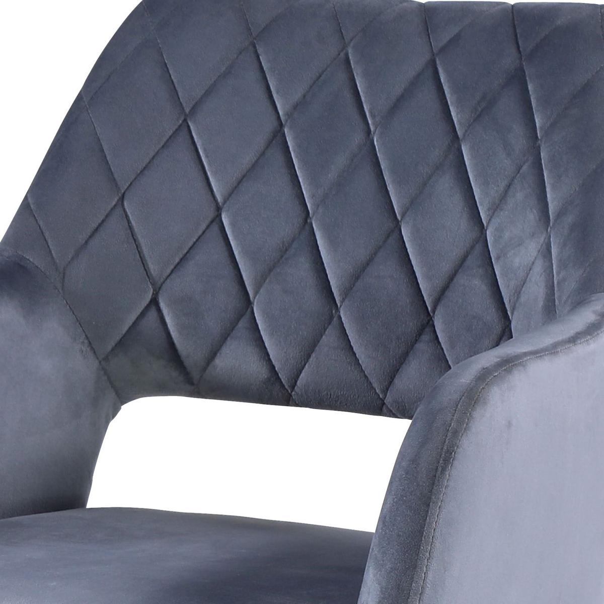 Vierfußstuhl Vicky Grau Gepolstert, Samt - Schwarz/Grau, MODERN, Textil/Metall (57/86/61cm)