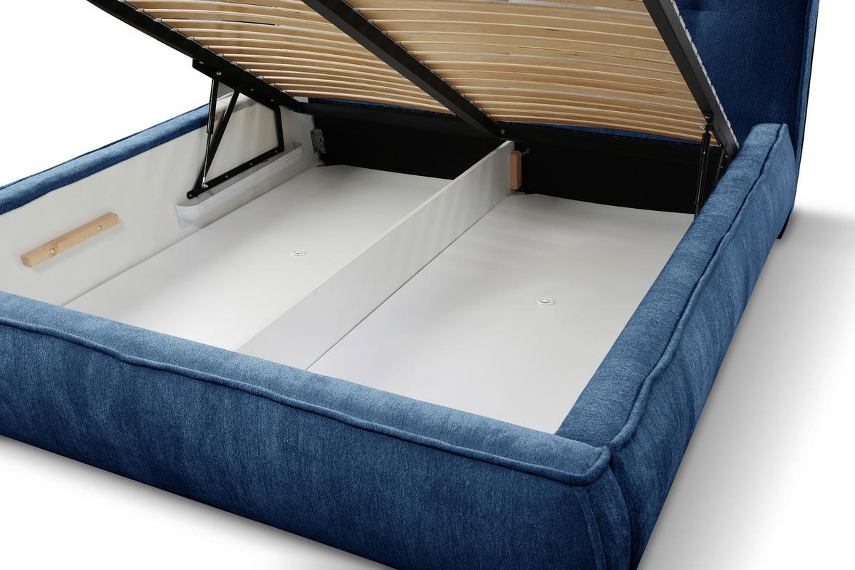 Polsterbett Mit Lattenrost Lacjo Blau 180x200 Cm - Blau/Beige, LIFESTYLE, Holz/Holzwerkstoff (180/200cm) - Livetastic