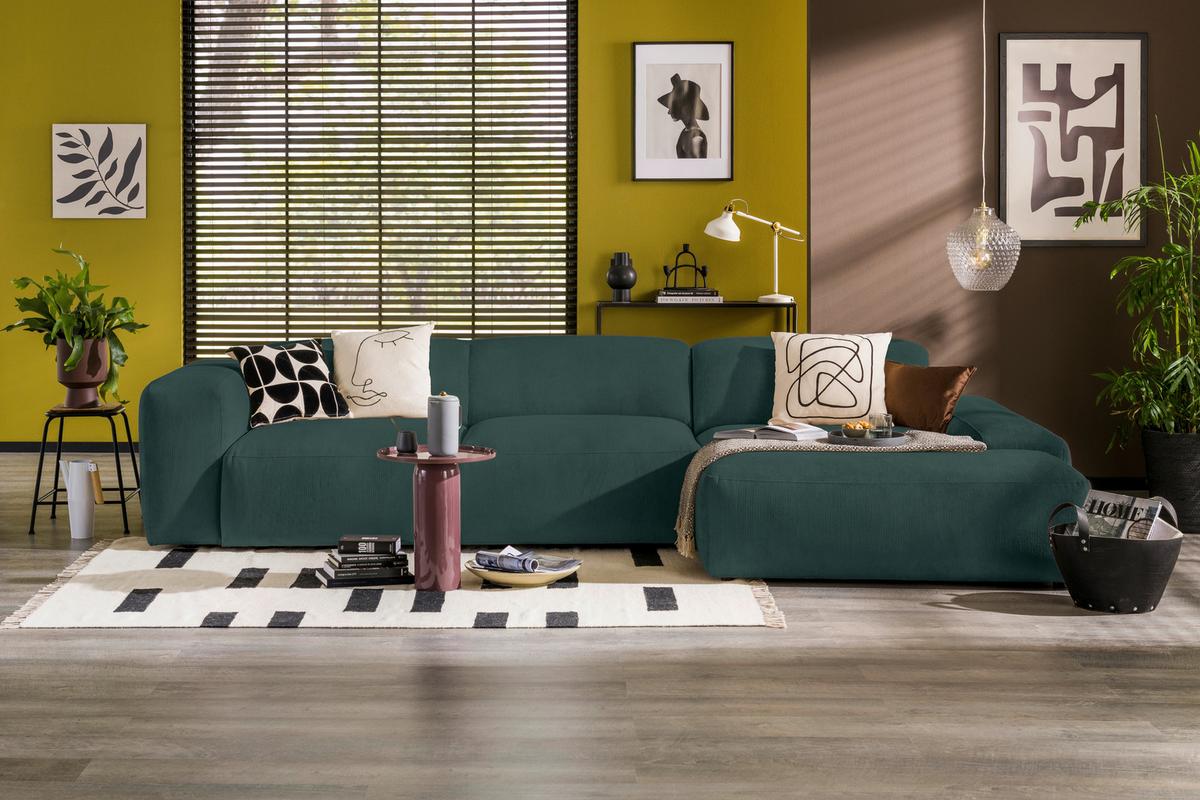 Ecksofa Hannah Grün 343x170 cm - Schwarz/Grün, Design, Textil (343/170cm) - MID.YOU