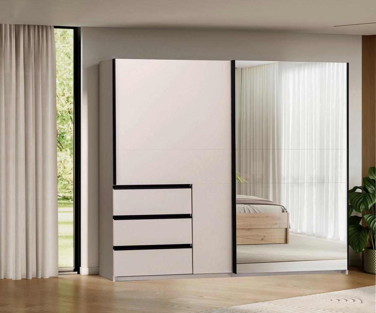 SCHIEBETÜRENSCHRANK Wilma Kaschmir B: 250cm - Kaschmir, MODERN, Holzwerkstoff (250/210/61,5cm) - P & B