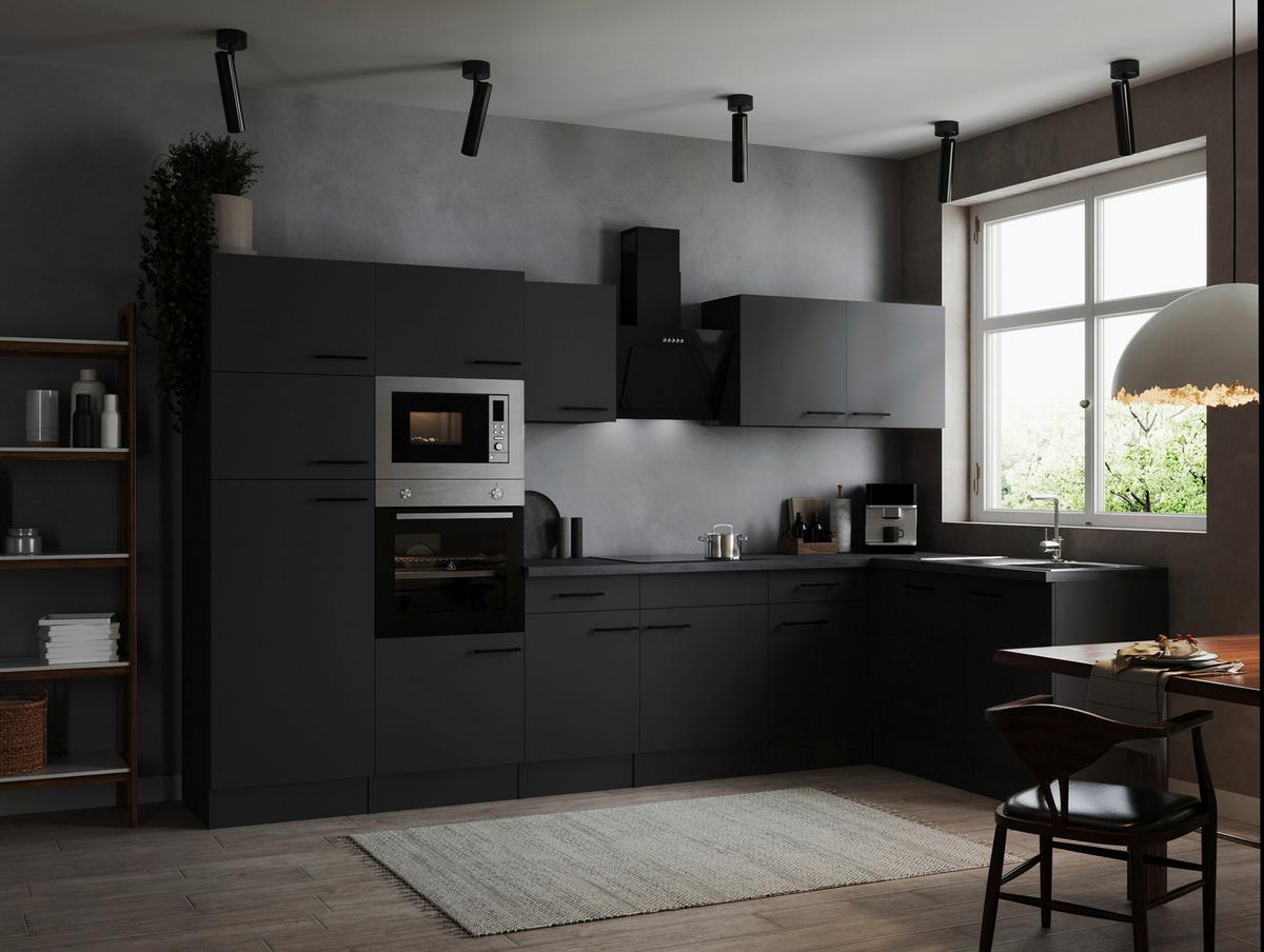 Eckküche Oliver Dunkelgrau S: 340x172cm - Dunkelgrau/Grau, Design, Holzwerkstoff (340/172cm) - Respekta