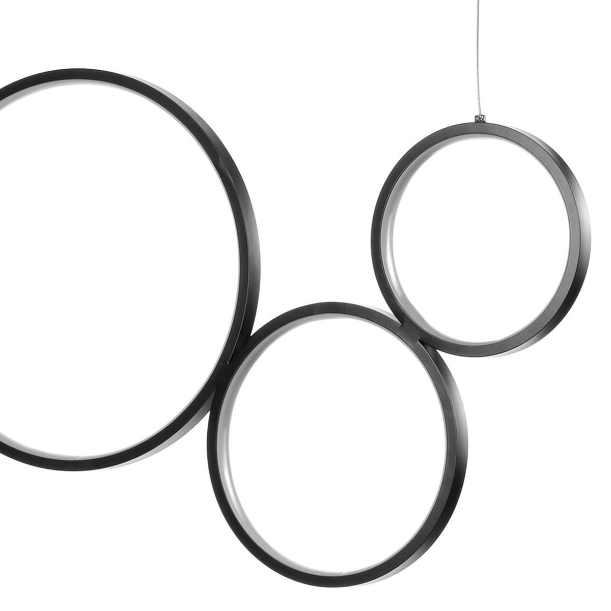 Led-hängeleuchte Schwarz L: 99 Cm 60w - Schwarz, Design, Metall (99/20/170cm)