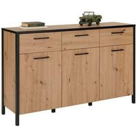 ŠIROKÁ KOMODA KIRIKUS - barvy dubu/černá, Lifestyle, kompozitní dřevo/plast (139,8/89,5/40,2cm) - Mömax
