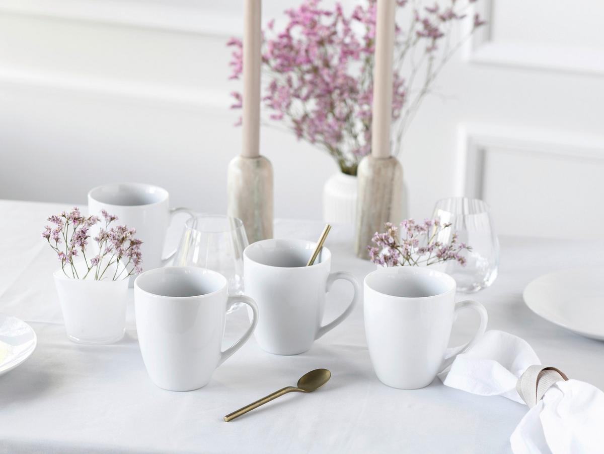 Kaffeebecherset Luna 6--Teilig., Weiß - Weiß, Basics, Keramik - Creatable
