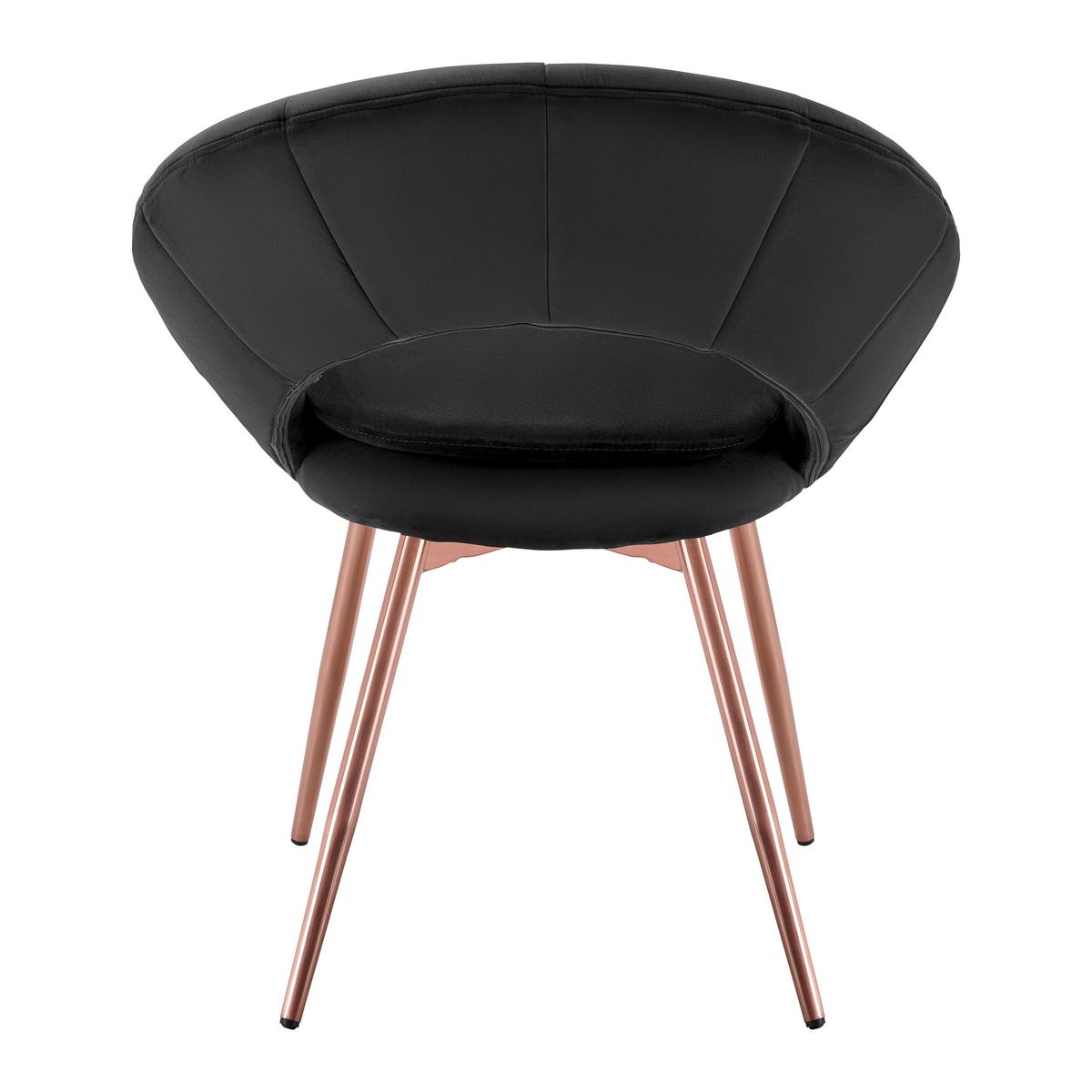 Stolička zo zamatu Levi tmavosivá - tmavosivá, Modern, kov/drevo (67/74/60.5cm) - Bessagi Home