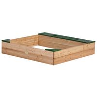Sandkasten A031.005.00 - Braun/Grün, KONVENTIONELL, Holz/Textil (115/22/115cm) - Ambia Garden