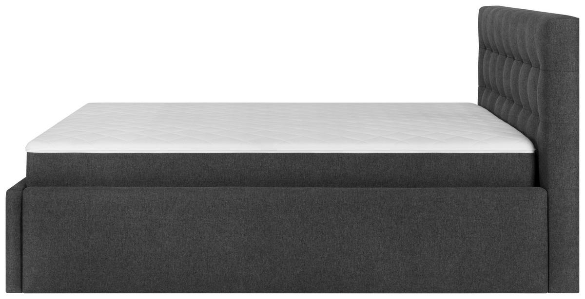 Boxspringbett  Mit Stauraum 180x200 Cm  Sorento - Anthrazit/Schwarz, MODERN, Textil (180/200cm) - Livetastic