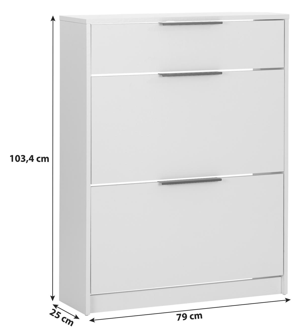 Cipősszekrény Anna 02 - fehér, Modern, faalapú anyag (79/103,4/25cm)