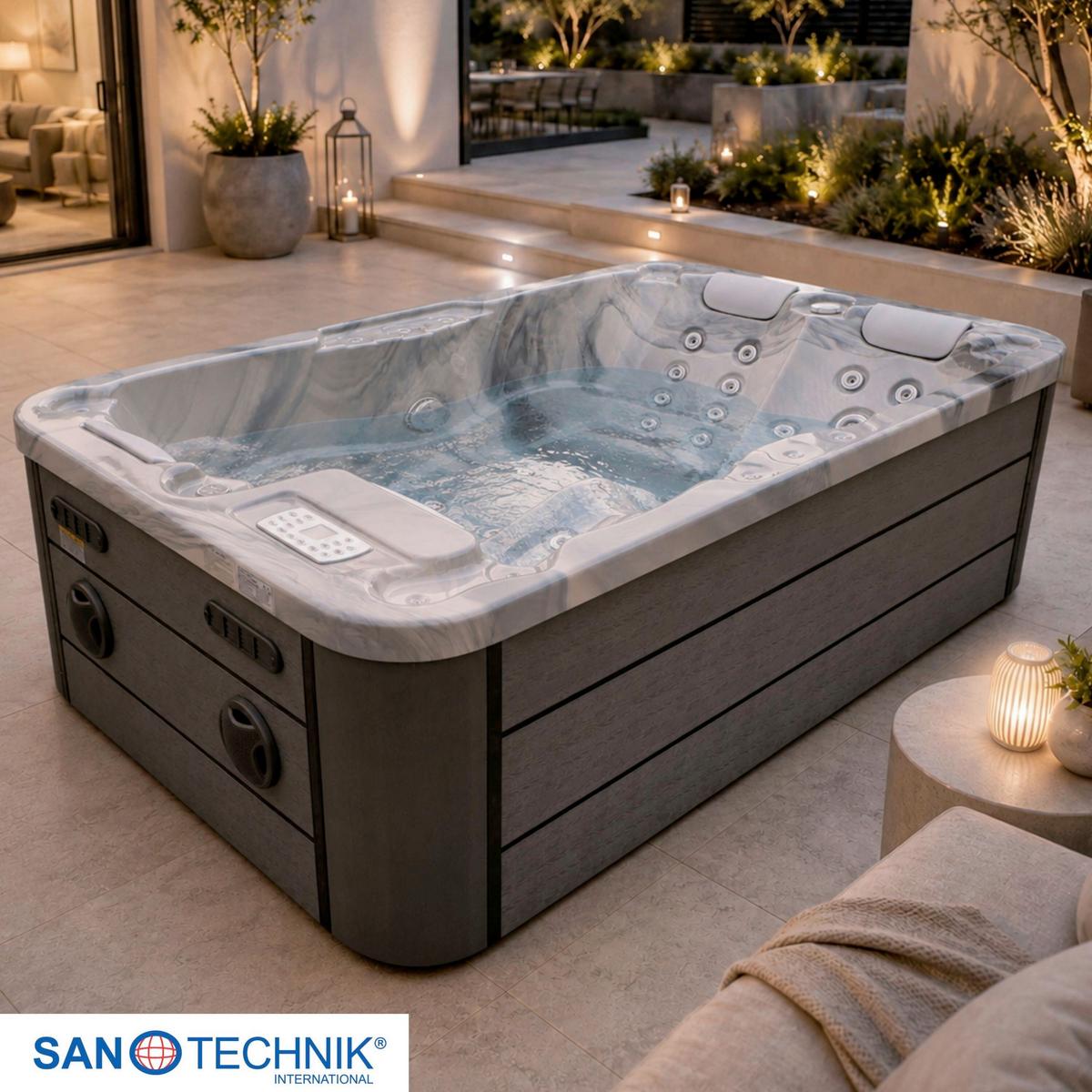 Whirlpool SPA07 für bis zu 3 Personen - Grauweiß, Basics, Kunststoff (205/130/70cm) - Sanotechnik