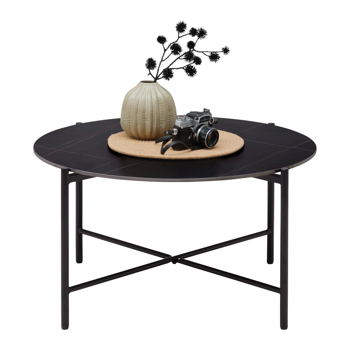 KONFERENČNÍ STOLEK MONZA - černá, Moderní, kov/keramika (80/80/43cm) - Mömax