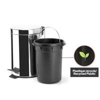 Treteimer Unis 3l Silberfarben Metall DxH: 17x25 cm - Silberfarben/Schwarz, Basics, Kunststoff/Metall (17/25cm)