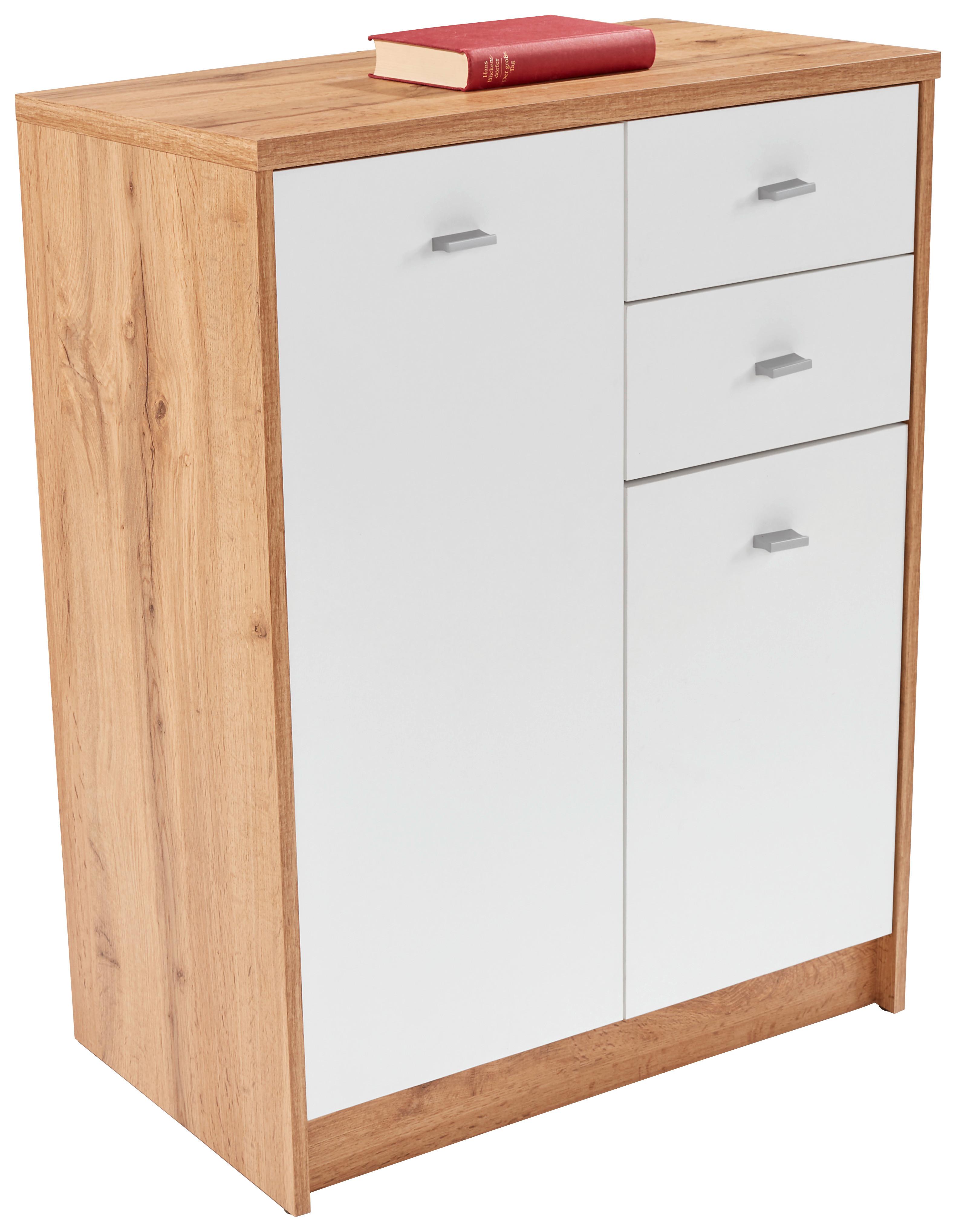 Komoda 4-You New Yuk04 - čierna/farby duba, Moderný, kompozitné drevo/plast (74/85,4/34,6cm)