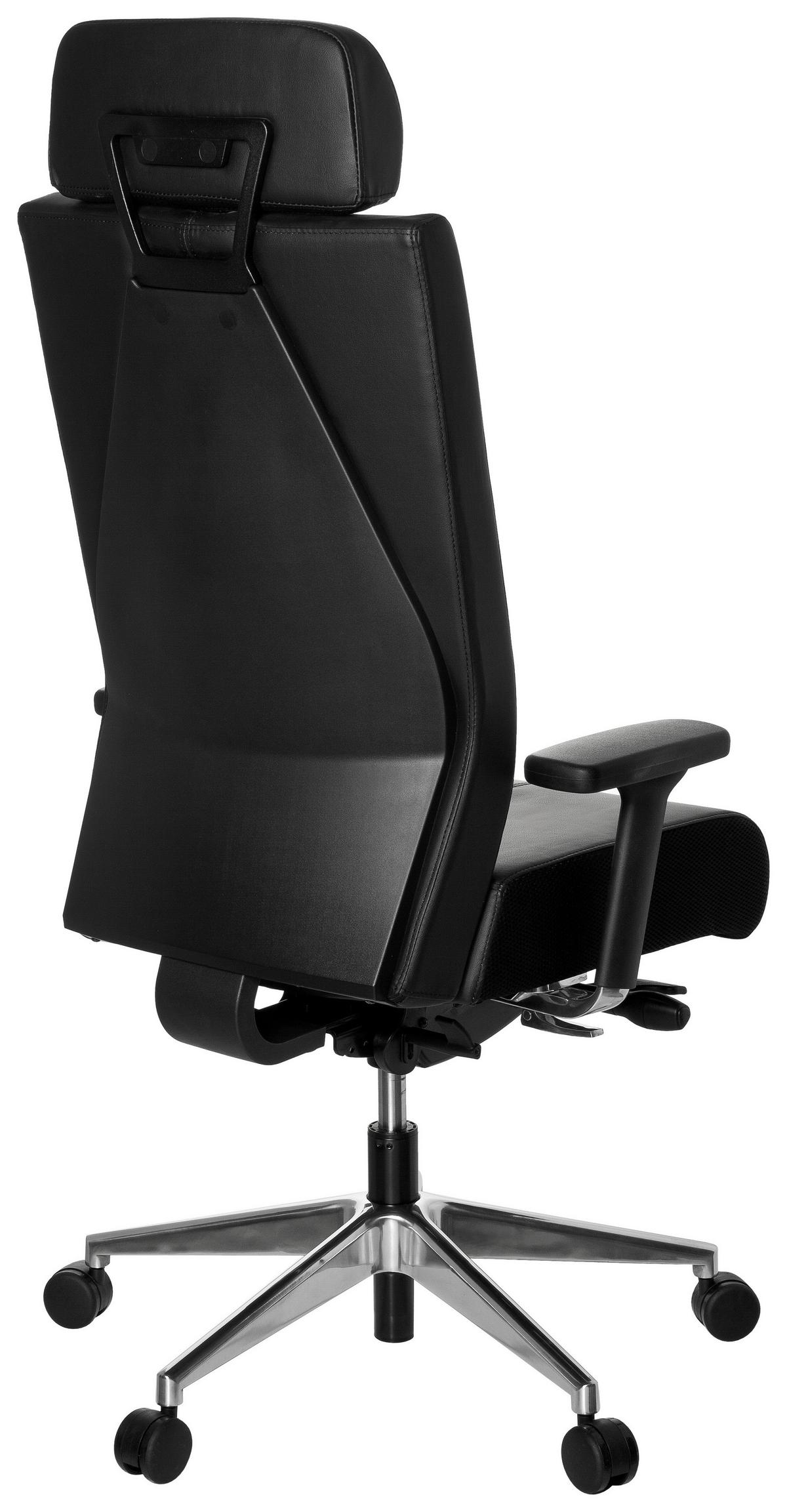 Drehstuhl Pro-Tec Xxl Schwarz - Silberfarben/Schwarz, MODERN, Leder/Kunststoff (59/138/49cm) - MID.YOU