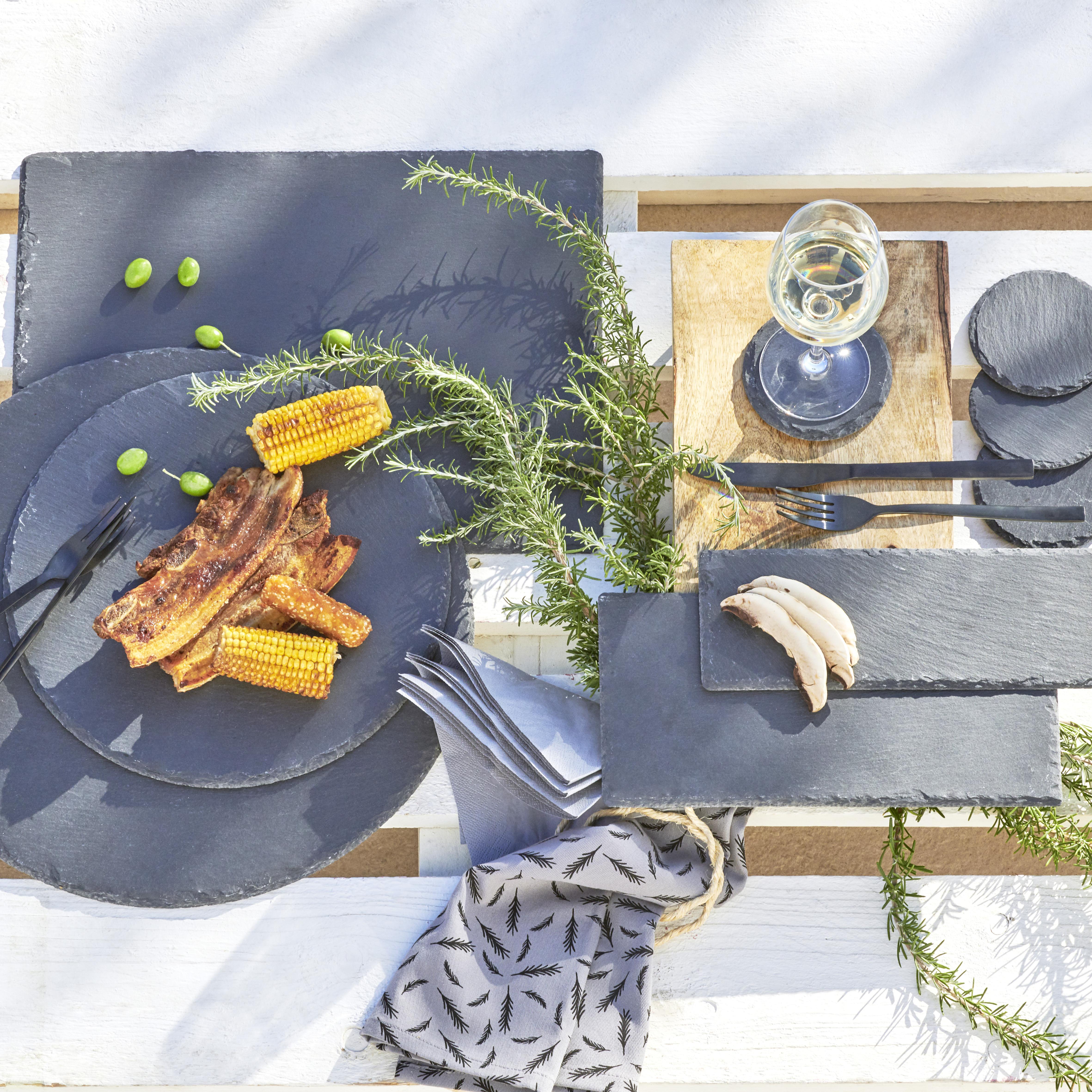 SERVÍROVACIA TÁCKA STONEY - S - čierna, Modern, plast/kameň (20/20/0,7cm) - Zandiara