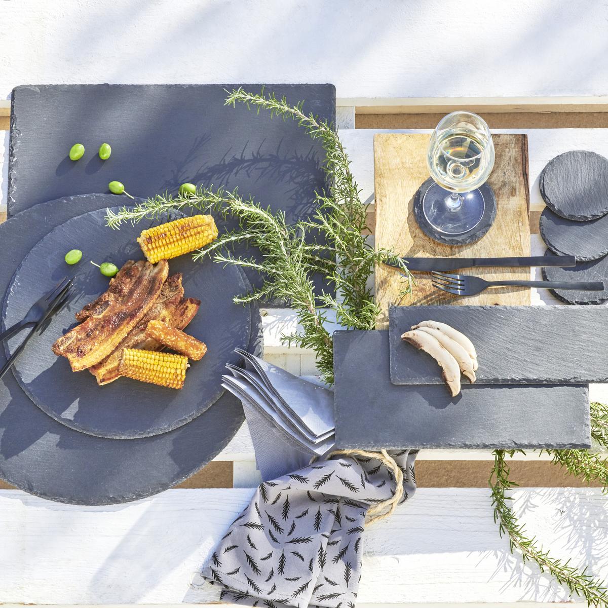 SERVÍROVACÍ PODNOS STONEY - L - černá, Moderní, plast/kámen (40/30/0,7cm) - Zandiara