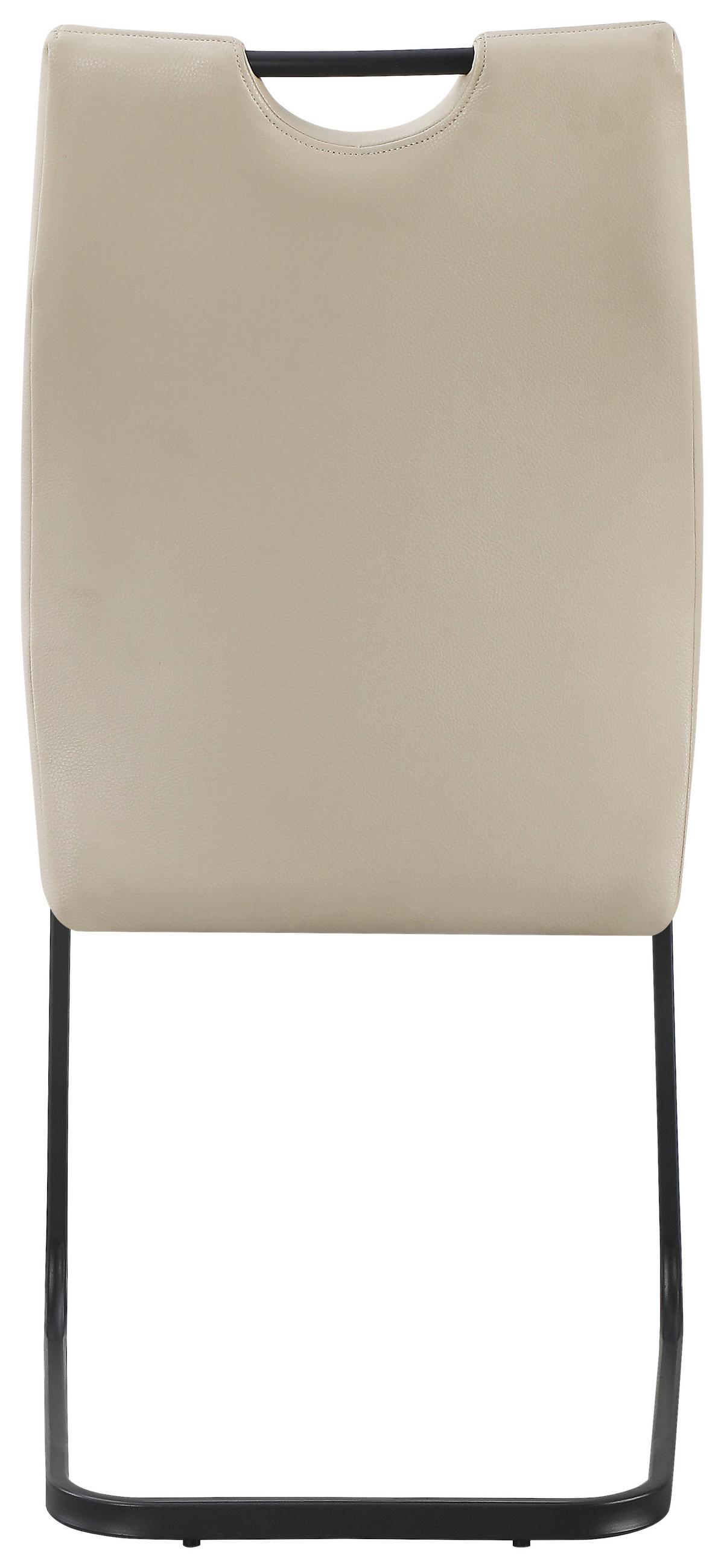 Schwingstuhl Nexus Beige B: 45 cm - Beige/Schwarz, MODERN, Leder/Metall (45/97/63cm) - Livetastic