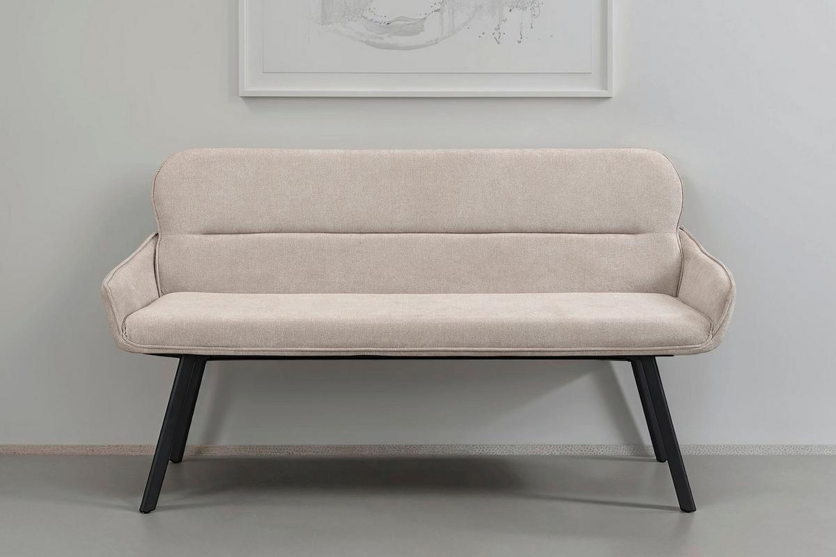 Sitzbank Rico - Taupe/Schwarz, MODERN, Textil/Metall (140/90/62cm) - MID.YOU