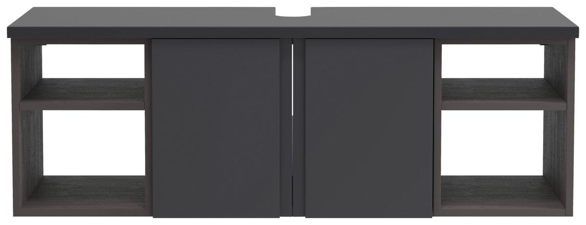 Hängender Waschbecken- Unterschrank Arosa B: 120 Cm - Graphitfarben/Grau, MODERN, Holzwerkstoff (120/41/47cm) - Held