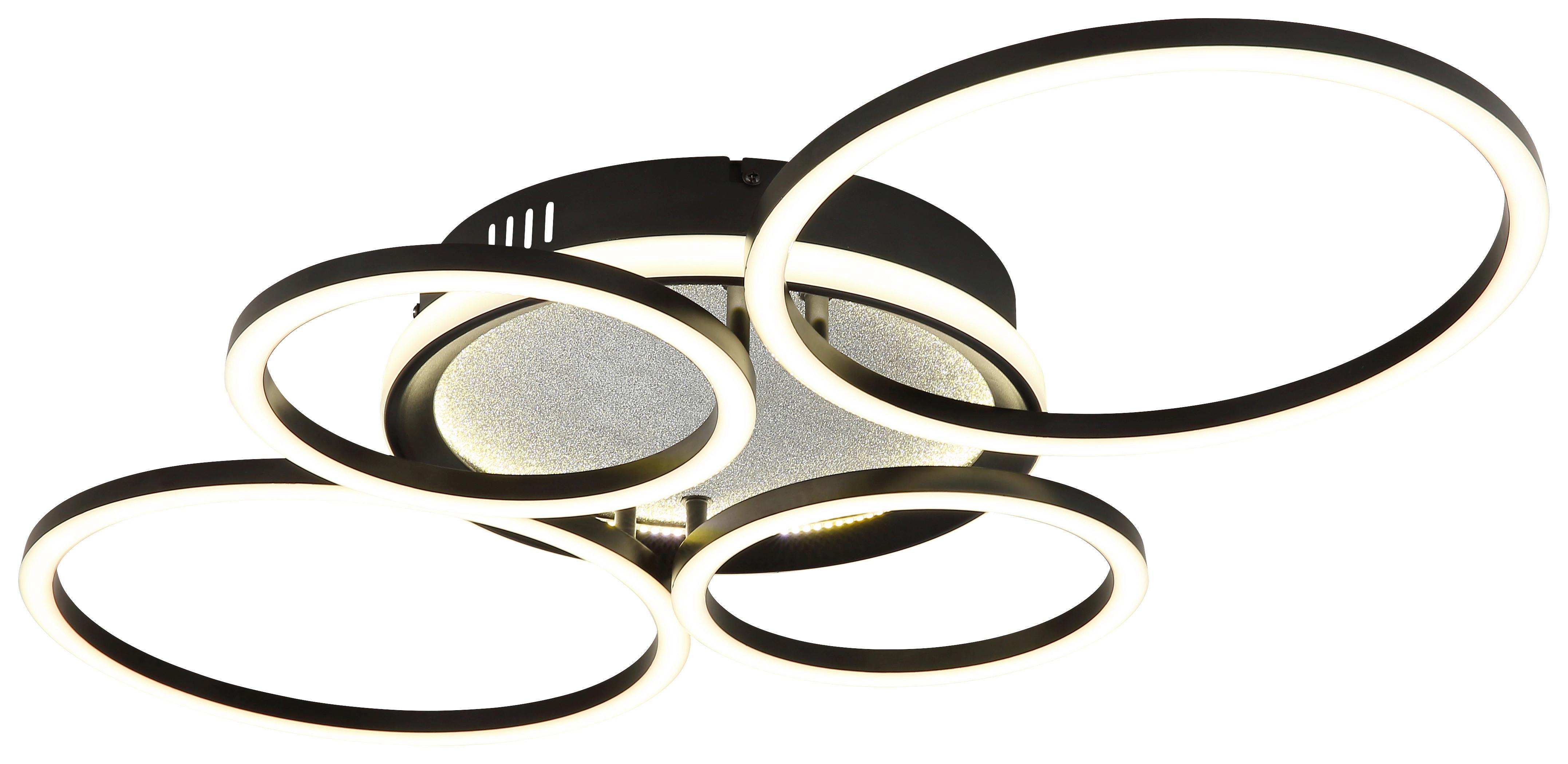 STROPNÍ LED SVÍTIDLO GUSTAV - bílá/černá, Moderní, kov/plast (72,2/51,7/10cm) - Mömax