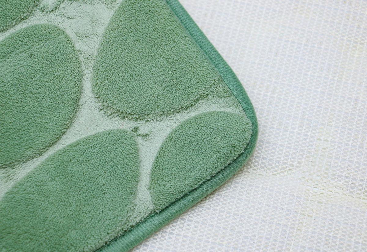 Fürdőszobaszőnyeg Stone Kb. 50/80cm - mentazöld, Modern, textil (50/80cm) - Luca Bessoni