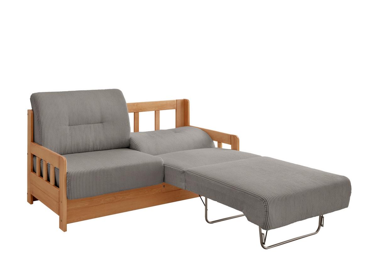 2-sitzer-sofa Camino Mit Schlaffunktion Graubraun/honig - Graubraun/Kieferfarben, MODERN, Holz/Textil (154/88/90cm) - Livetastic