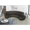 Ecksofa Bretania Dunkelbraun, S: 300x113 cm - Dunkelbraun/Schwarz, Design, Leder/Textil (300/113cm) - Livetastic