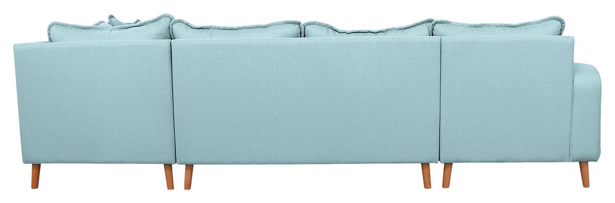 Wohnlandschaft Beata Hellblau U:170x296x167cm - Wengefarben/Hellblau, Design, Textil (170/296/167cm) - Livetastic