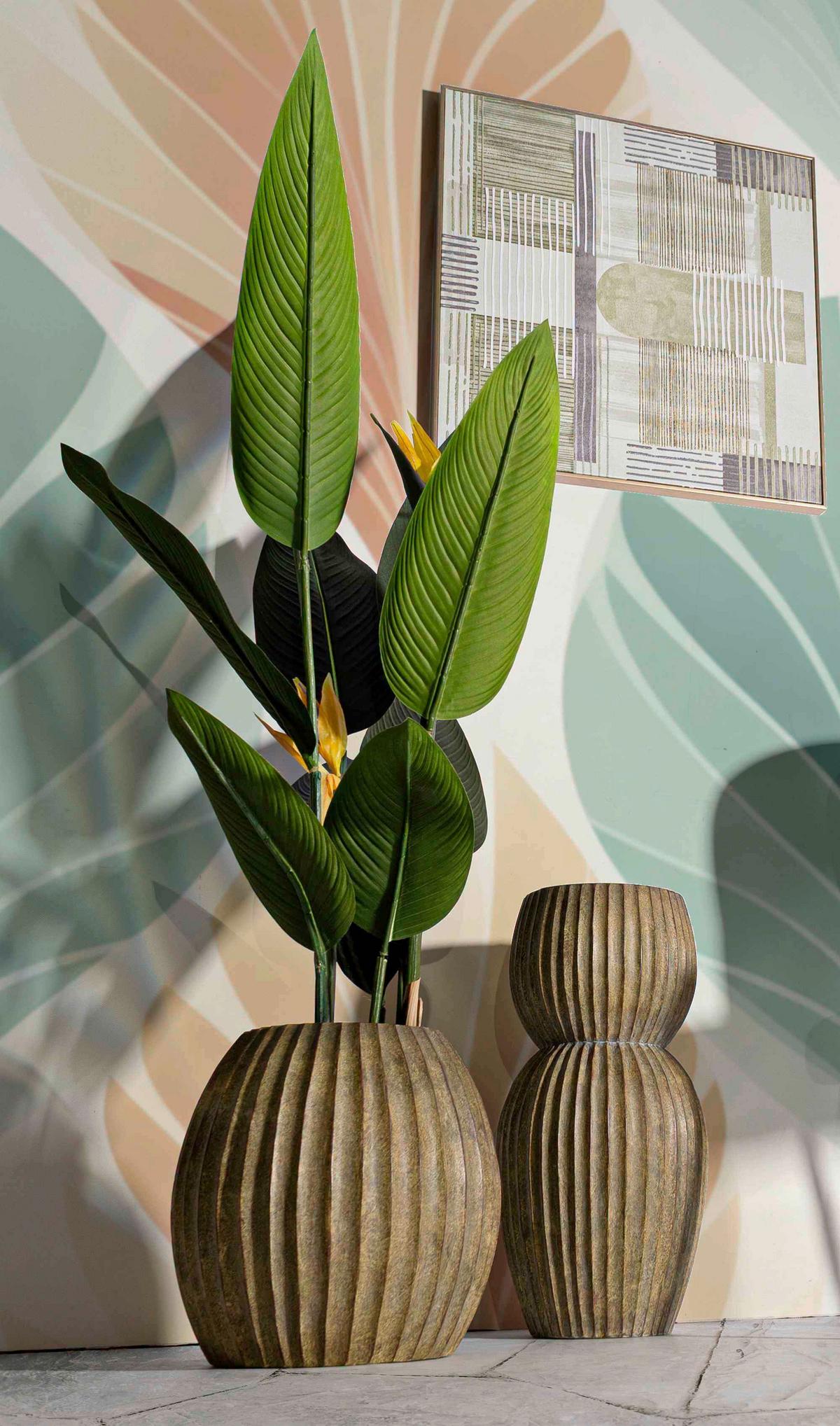 Vase Vase Breeze Olivgrün B: 32 cm - Olivgrün, Basics, Metall (32/32,5/32cm)