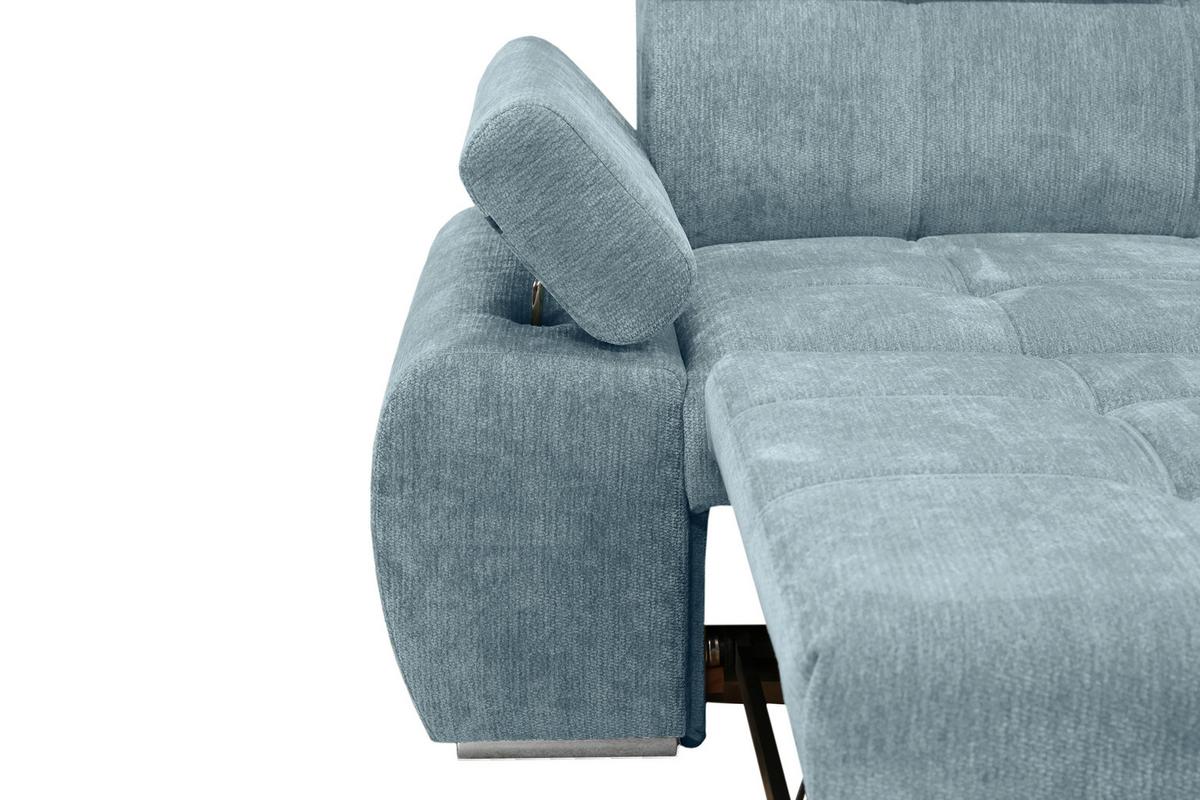 Rohová sedačka VEGAS, pravá, mätovozelená ženilka - mätovozelená/strieborná, Design, drevo/textil (294/173cm)