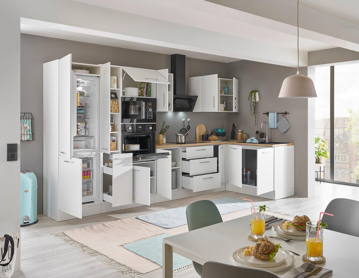 Eckküche Turin Weiss/eiche Dekor 360x165 Cm - Weiß/Eiche Artisan, Basics, Holzwerkstoff (360/165cm) - MID.YOU